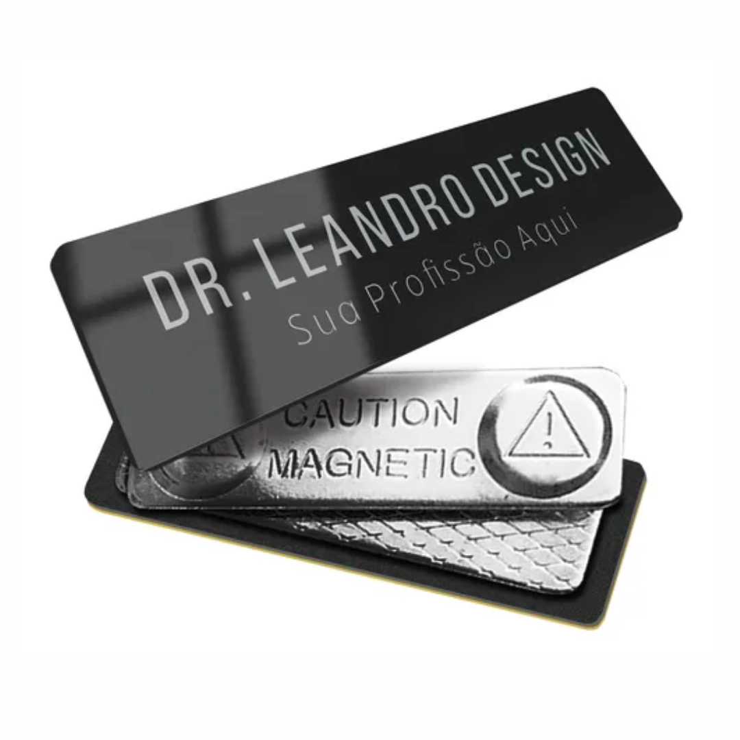 Broche Personalizado Linha Aço Escovado Slim